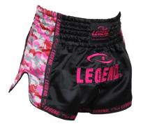 Legend Sports Kickboks broekje meisjes/dames camo roze satijn