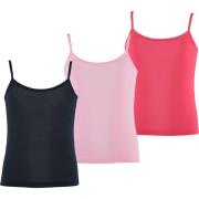 Apollo Meisjes bamboe singlet hemden 3-pack blauw roze rood spaghettib...