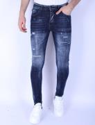 Local Fanatic Donker slim fit jeans met gaten 1101