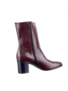 Progetto PR102 bordeaux leer kort laarsje hogere hak (7 cm)