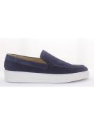 Giorgio 13781 donkerblauwe suede loafer met witte zool