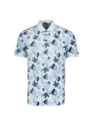 No Excess Polo pique allover printed garment dyed stretch dessin