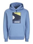 Jack & Jones Jcofast print sweat hood smu licht