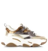 Steve Madden progressive pewter gold lage sneakers dames