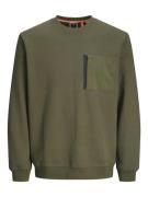 Jack & Jones Jcooutdoor sweat crew neck donker