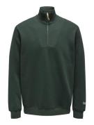 Only & Sons Onsriley reg 14 zip high neck swt donker