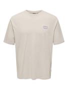 Only & Sons Onskeane rlx ss print tee noos beige