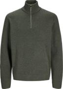 Jack & Jones Jprblamilano stitch knit half zip sn greige/melang