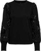 Only Onlrosanna l/s o-neck mix cs swt black/roses