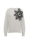 Studio Anneloes Valerie chunky flower pullover off-white