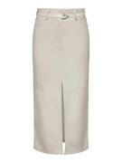 Only Onlrima faux leather long skirt otw beige