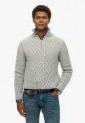 Superdry Jacob cable knit 40q mid grey m6110639a heren trui  - super