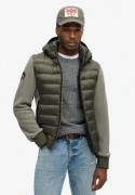 Superdry M5011915a hooded sports fleec 8mi dusty olive green heren jac...