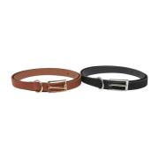 Urban Classics Heren slim synthetisch leren taille riem (set van 2)