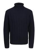 Jack & Jones Jprblatrent knit cable roll neck bf navy