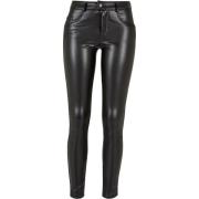 Urban Classics Dames synthetisch leren broek mid rise