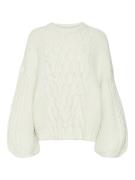 Vero Moda Vmnewsvea ls oneck oversize pullover ecru