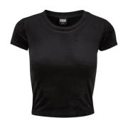 Urban Classics Dames fluwelen kort t-shirt