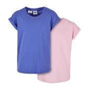 Urban Classics Meisjes bio verlengd schouder t-shirt (set van 2)