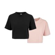 Urban Classics Dames kort oversized t-shirt (set van 2)