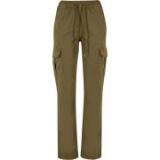 Urban Classics Dames twill cargo broek met hoge taille