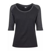 Urban Classics Dames contrast raglan 3/4 mouw top