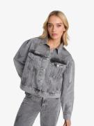 Alix The Label Dames spijkerjas strass bull grey washed denim