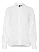 Vero Moda vmbrooke ls emb shirt wvn ga 10318368 snow white