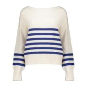 Geisha pullover lower body stripes lurex 44864-70 10 off-white/blue