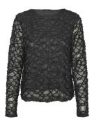 Vero Moda Vmelga ls short boatneck glitter to antraciet