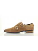 Giorgio 96416 cognac suede gespschoen met rubber zool