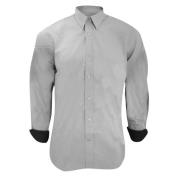 Kustom Kit Heren lange mouw contrast premium oxford shirt