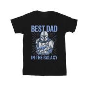 Star Wars Mandalorian best dad galaxy t-shirt heren