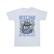 Star Wars Mandalorian best dad galaxy t-shirt heren