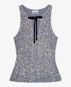 Ganni F9654 3d sequins top