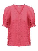 Only Onlpixi dobby life ss frill top wvn fuchsia