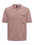 Only & Sons Onsace reg 12 ss slub polo knit brique