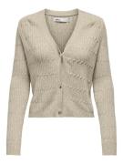 Only onlkatia ls cable v-neck cardi knt 15310902 mocha meringue