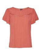 Vero Moda Vmmenny ss lace top wnv ga koraal