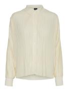 Vero Moda Vmsutton ls pleated shirt ecru