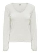 Only Onlmadelina ls v-neck top cc jrs off-white