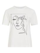 Vila visybilla o-neck s/s t-shirt/pb 14103247 snow white