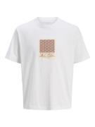 Jack & Jones jorislington aop front tee ss crew 12273019 bright white