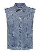 Only onlkennedy sl dnm waistcoat bj noos 15278041 medium blue denim