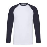 Fruit of the Loom Heren baseball t-shirt met lange mouwen