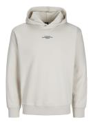 Jack & Jones Jcoalpha mountain print sweat hood beige