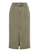 Vila vijaf rw denim midi skirt/r 14104698 capulet olive