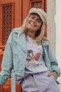 Vila Viellette ss satin top noos lila