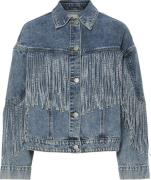 Y.A.S Yasaiko ls denim fringe jacket d2d medium blue d