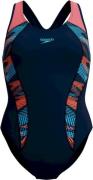 Speedo eco+ plastisol laneback nav/ora badpak sport dames